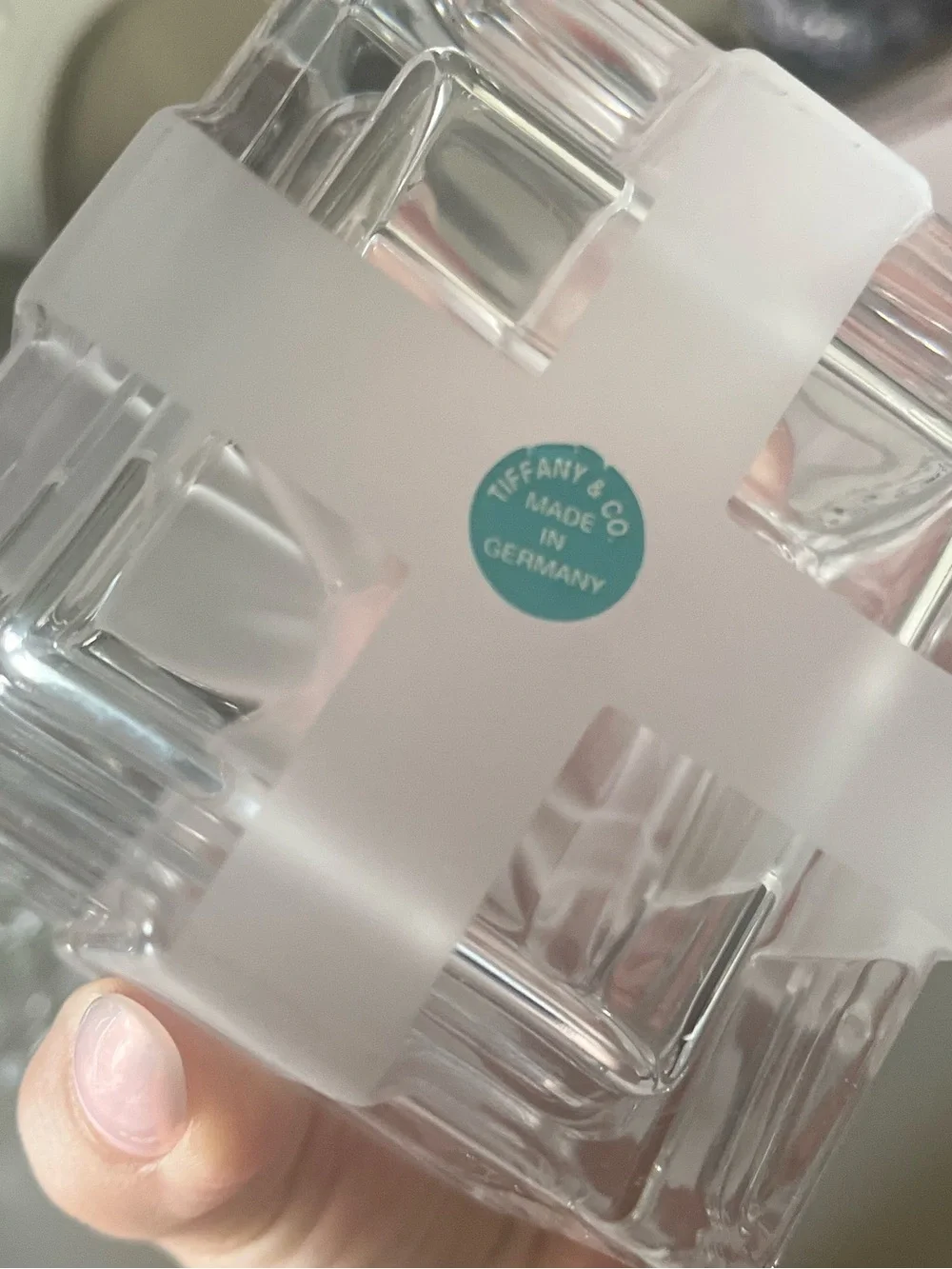 Tiffany & Co. Crystal Bow Jewel Box- Frosted and Clear Crystal Glass